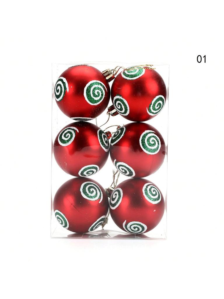 6pcs/Lot 6cm/2.4Inch Christmas Tree Decoration Color Hollow Balls Ornaments Hang Bauble Ball For Home Bar Party Decoration