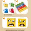 Interactive Parent-Child Face-Changing Rubik's Cube Game: Wooden Expression Smiling Blocks