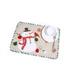 Old Man Snowman Placemat Creative Embroidery Insulation Mat Hotel Table Mat Christmas Decorations