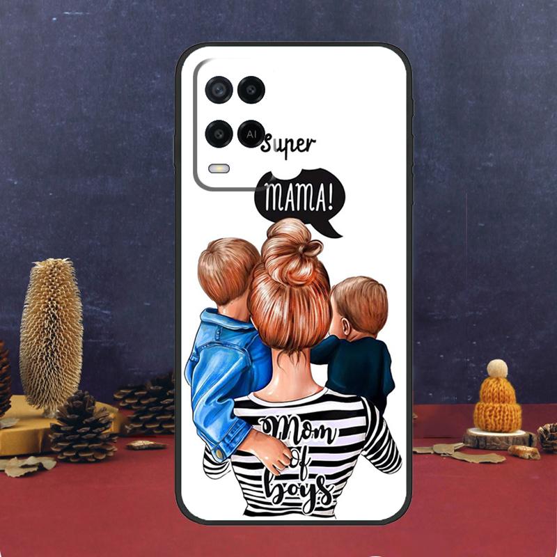 Fashion Super Mom Case For Oppo A16 A76 A96 A17 A57 A40 A60 A80 A98 A58 A78 A18 A38 A54 A74 A94 A15 A5 A6 Pro