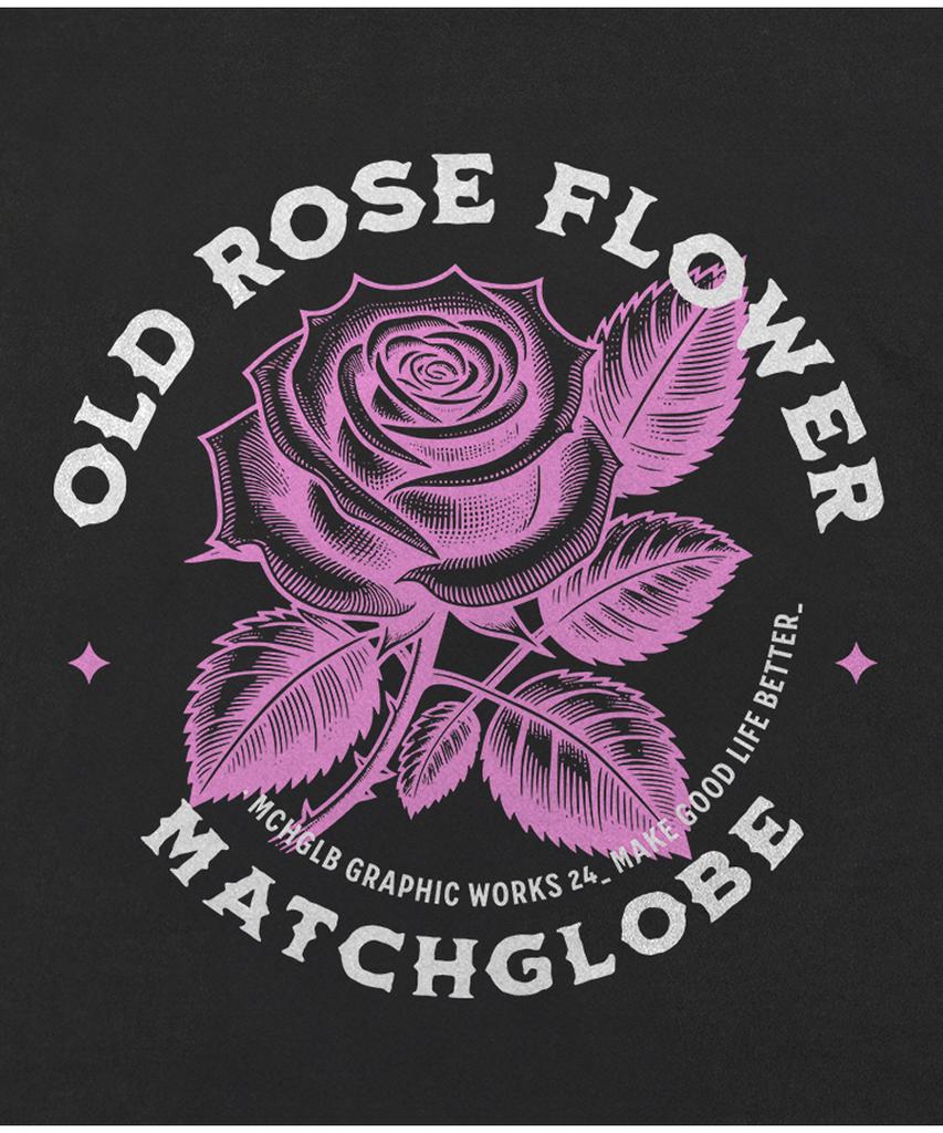 MATCHGLOBE Rose Circle Crop Top (Black)