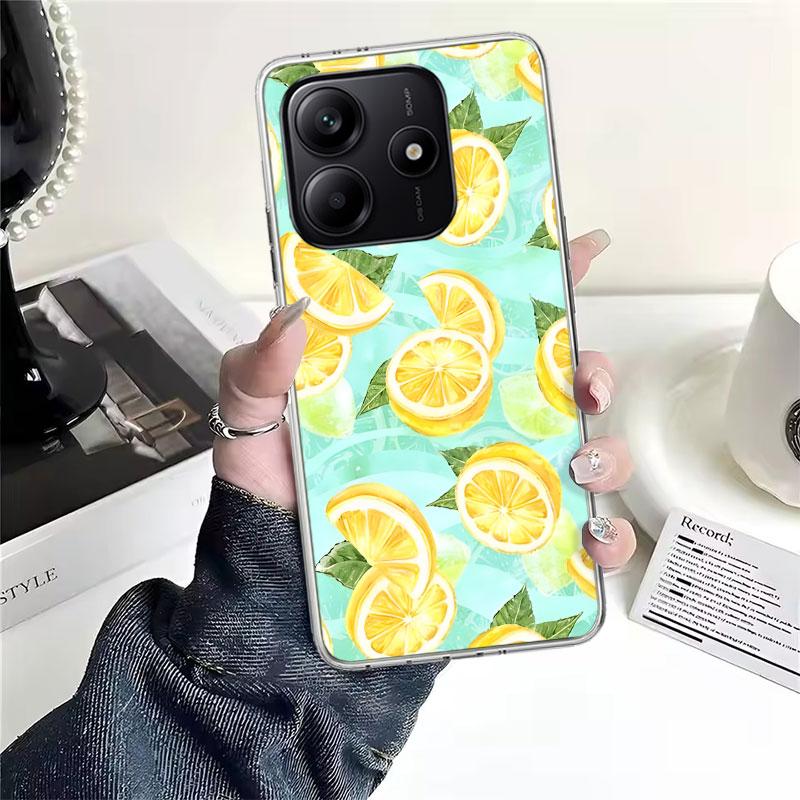 Sommerfrüchte Zitrone Weiche Handyhülle Für Xiaomi Redmi Note 15 14 14S 13 12 Pro Plus 12S 11 11S 11E 10 10S 11T 5G Hüllen Coque Rot