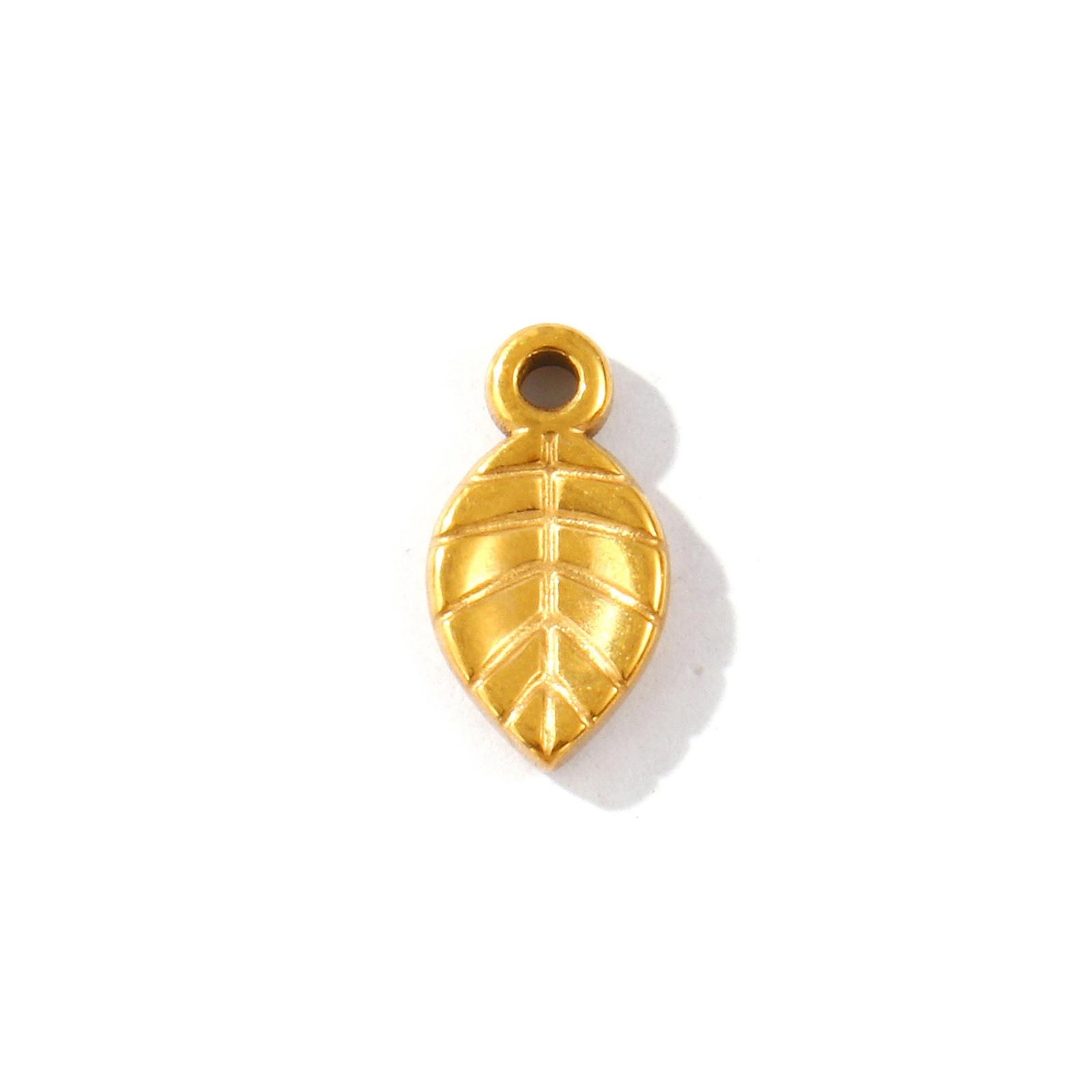 

2 PCs Waterproof 304 Stainless Steel Charms 18K Gold Plated Leaf Heart Foot Star Key Pendants For DIY Necklace Jewelry Making