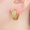 Nidin Hot Sale Round Hollow Design Hoop Earrings For Women Double Layer Shiny Crystal Zircon Fashion Versatile Ear Jewelry Gifts