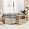 VidaXL 5-piece Garden Sofa Set with Beige Cushions In Poly Rattan 3358506