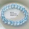 Natürlicher Blauer Topas Klare Runde Perlen Trendiges Unisex Armband Schmuck Party Geschenk 7mm 8mm AAAAAA