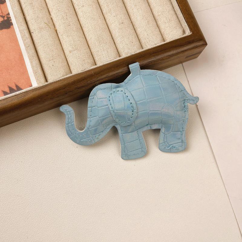 Animal Elephant PU Leather Pendant Charms for DIY Keychains Unique Handmade Necklace Craft Accessories Decorations синий