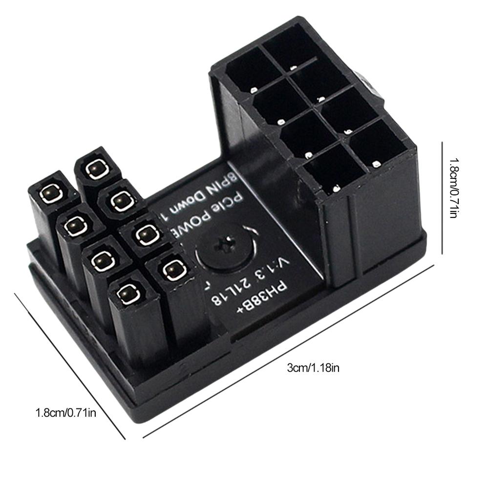 Graphics Card 180° Power Supply Adapter Connector Elbow GPU PSU Steering Connector PCI-E 6Pin 8Pin Rotating Wiring Artifact