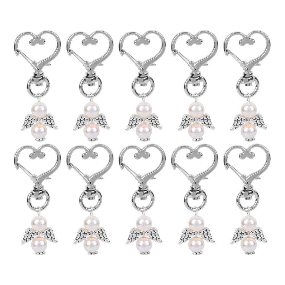10pcs White, Pink, Blue Alloy Guardian Angel Charm  Daily bag pendant and key storage decoration