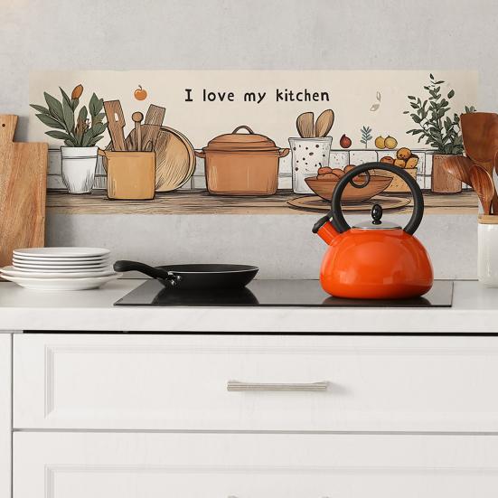 Kitchen Oil Resistant Sticker, Waterproof Wallpaper for Stove And Range Hood, Easy Peel And Stick Self Adhesive PVC Film