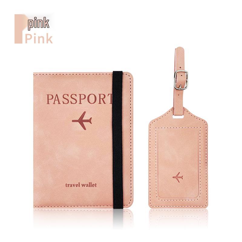 Farbwechselnder PU-Leder-Reiseausweishalter & Gepäckanhänger-Set mit RFID-Schutz