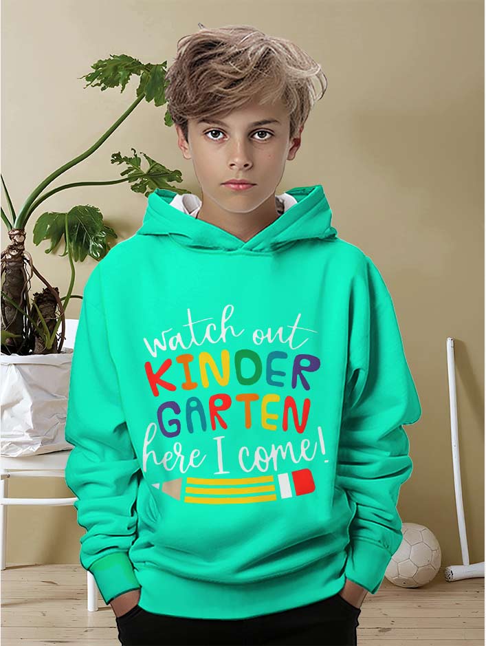 Boys casual hoodie, 3D printed New Harajuku English letter print sports style personality street print, everyday casual hoodie
