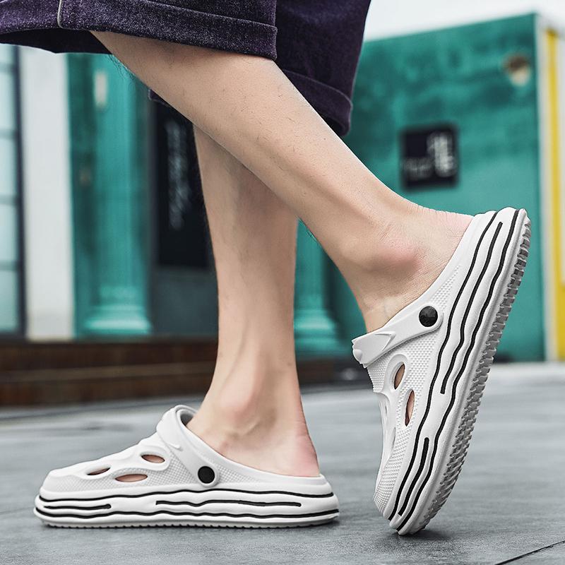Fashion Hot Sale Brand Clogs Men Sandals Casual Slippers EVA Lightweight Sandles Summer Beach Men's Half Drag New Mens Slip on Shoes