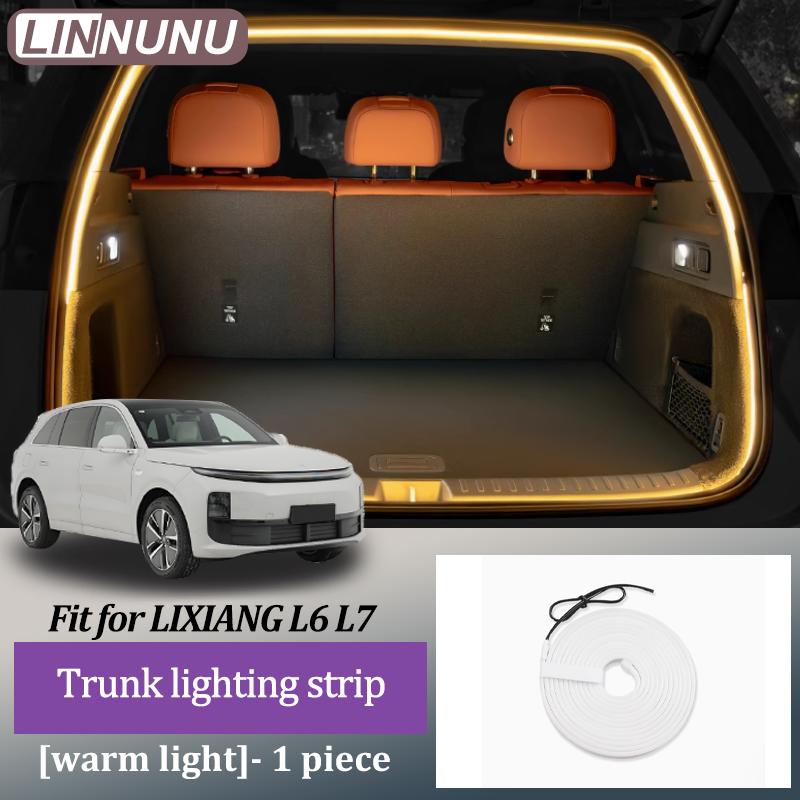 Linnunu Подходит для LiXiang L6L7L8L9 Автомобильные декоративные принадлежности Атмосферная подсветка багажника Скрытая подсветка с автоматическим переключением автомобиля Подсветка заднего бокса Интеллектуальная