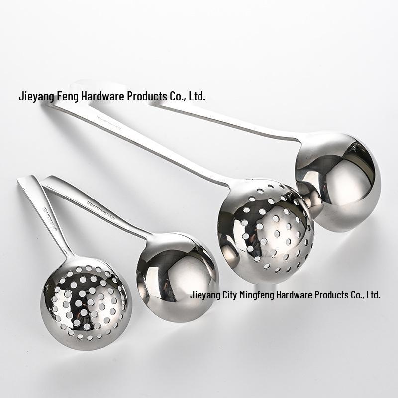 304 Stainless Steel Hammered Texture Soup Ladle - Long Handle for Hotel or Home Use