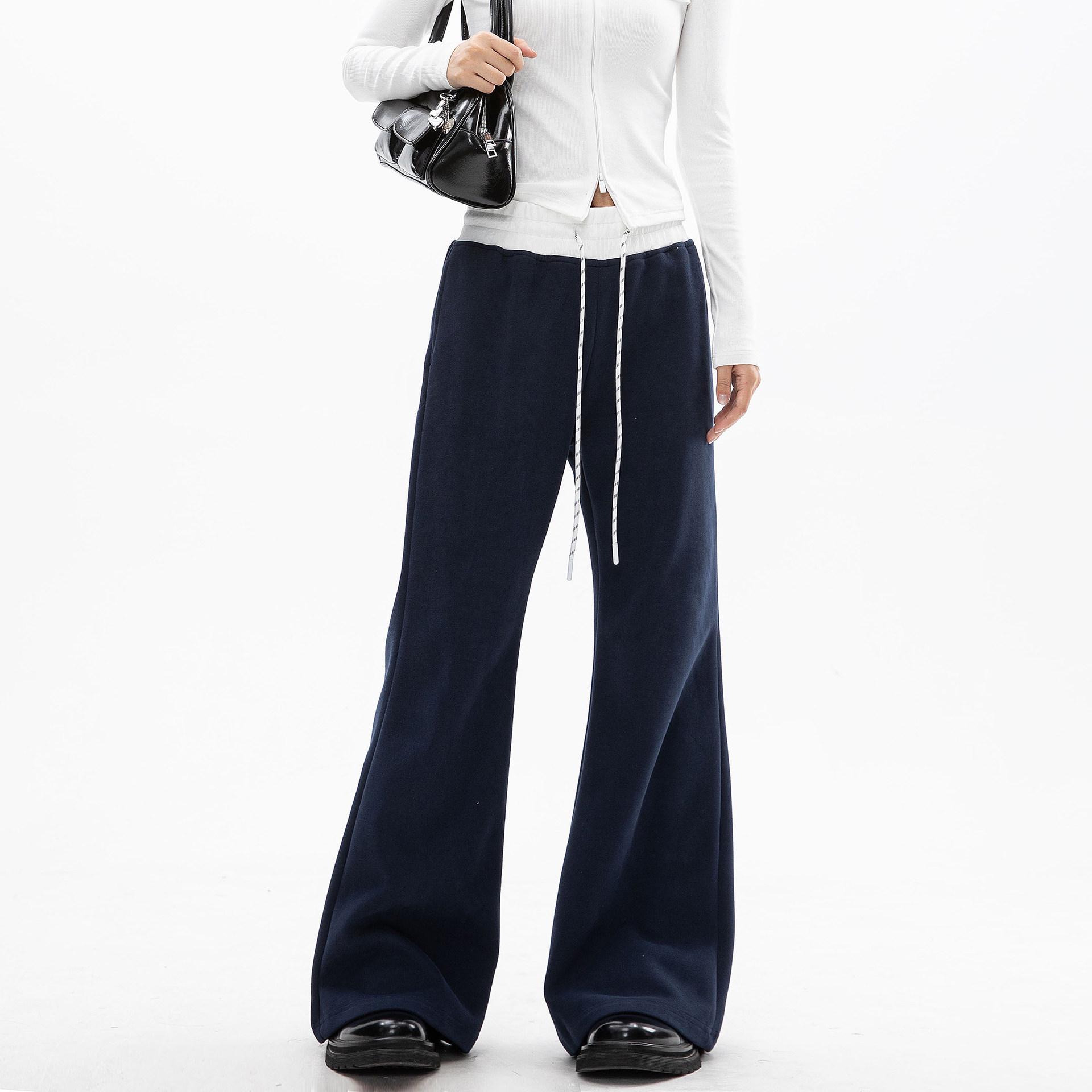 ICH MODE Women s Micro-Flare Sweatpants, Spring/Autumn Casual Straight Wide-Leg Pants S