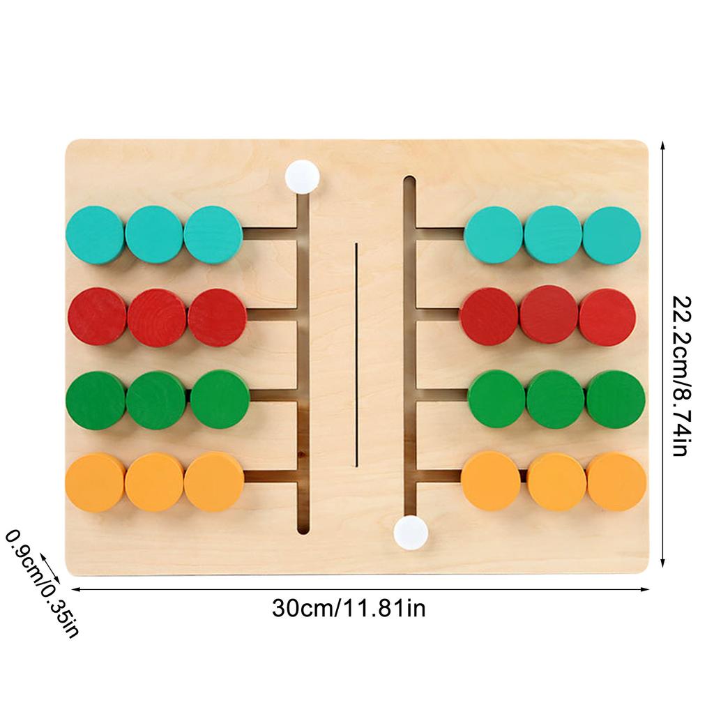 Color Matching Kids Game Montessori Sliding Puzzle Board Memory Game Brain Teaser Wooden Travel Toys 2 Players Party Games