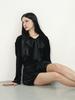 MUSE BY ROSE Evelyn Velvet Balloon Shorts (Black)