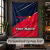 Personalisierte Wandtapisserie, Red Bull Racing Benutzerdefinierter Text, Weiches Stoff-Wandbild für die Innendekoration