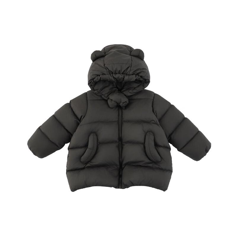 YOYO Girls  Winter Bread Bear Hooded Down Jacket 80 cm чёрный