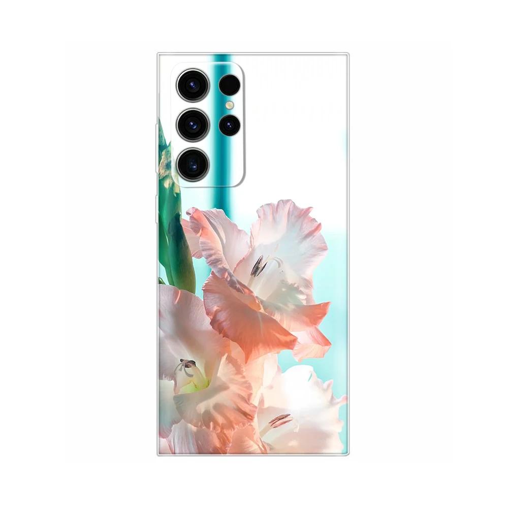 Case For Samsung Galaxy S24 Ultra Cute Heart Flower Cover Soft Silicone Case Protective Funda For Samsung S24 S24+ S 24 Plus Bag