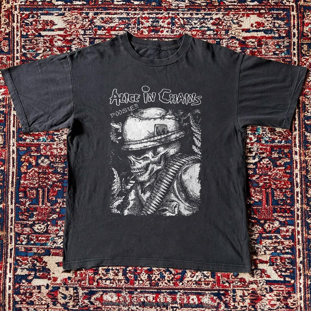 HOT ALICE IN CHAINS  Tripod  American Rock Band Black Cotton Tshirt Unisex T-Shirt XXXXL