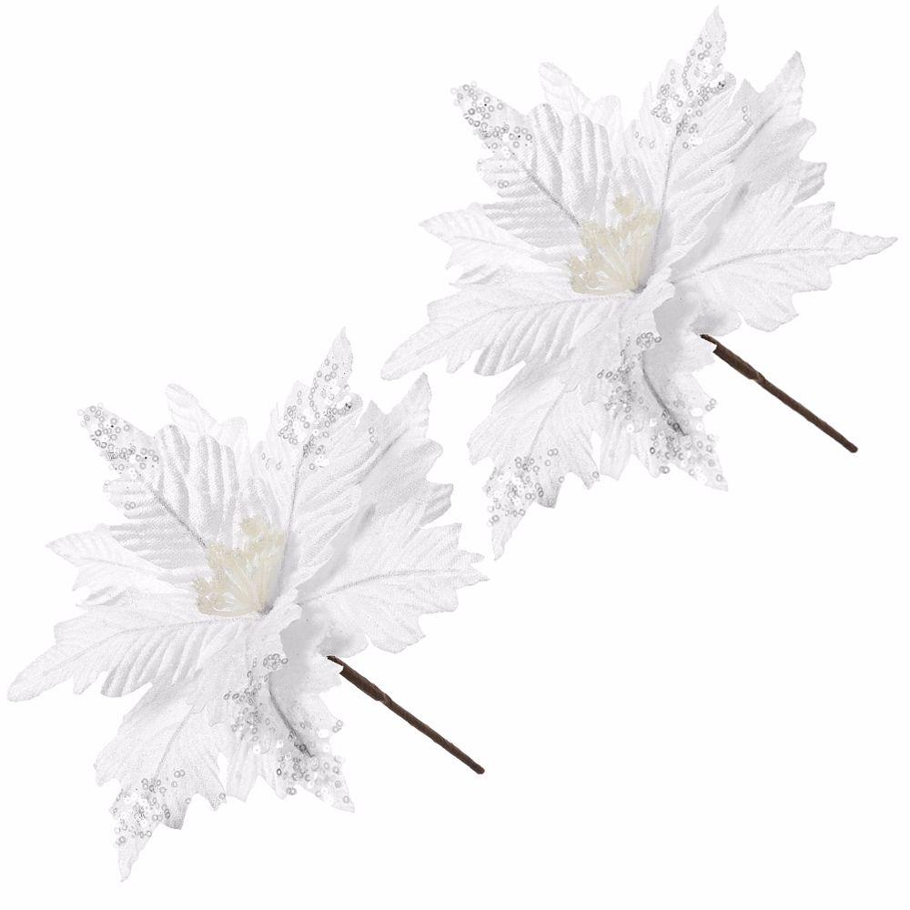 

Wedding Favors Home Decoration Poinsettia Christmas Tree Flowers Xmas Gift Glitter Ornament