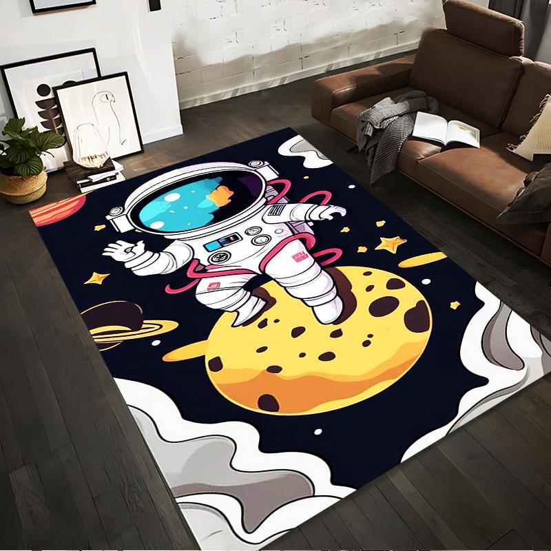

Colorful Astronaut Space-Themed Carpet with Stars and Planets Design Suitable for use as an anti-slip for living room bedroom sofas 40x60cm( 15x23in )