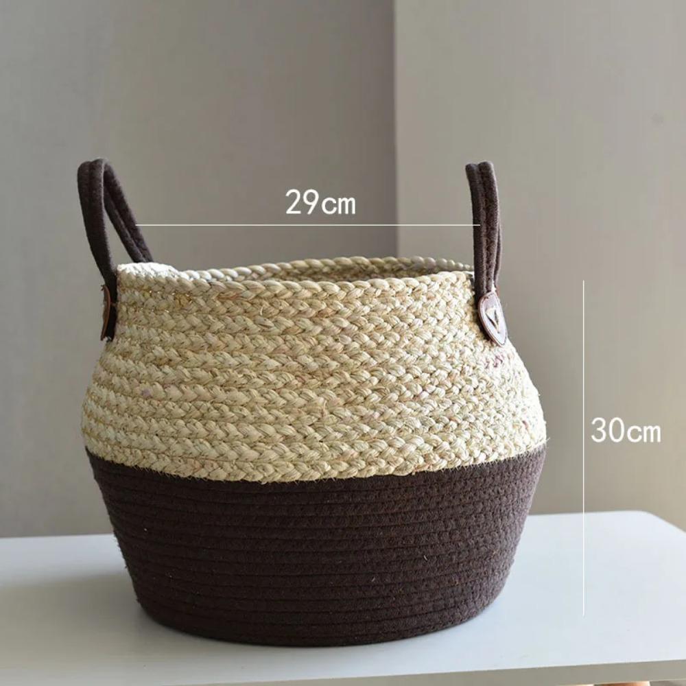 Bamboo Seagrass Storage Baskets Wicker Basket Plant Nordic Style Garden Flower Pot Laundry Basket Container Toy Holders