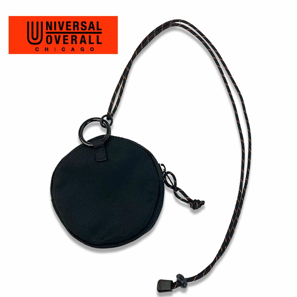 Neck pouch adjustable [Universal Overall] (round, strap) [UV498QG] Wallet, stylish, 01_BLK