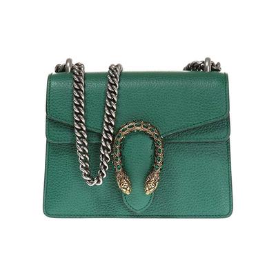 Gucci Dionysus Zielona Skórzana Mini Torebka Listonoszka Z Elementami w Kształcie Głowy Tygrysa Dla Kobiet Codziennego Użytku