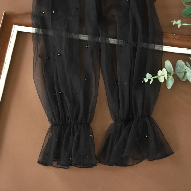 Lightweight Mesh Bride Arm Sleeves Elasticated Lace Trimmed Wedding Gloves Formal Occasion Dress Accessories