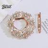 Wear-resistant Brooch Women Scarf Fastener Sparkling Rhinestones Leaves Flower Shape