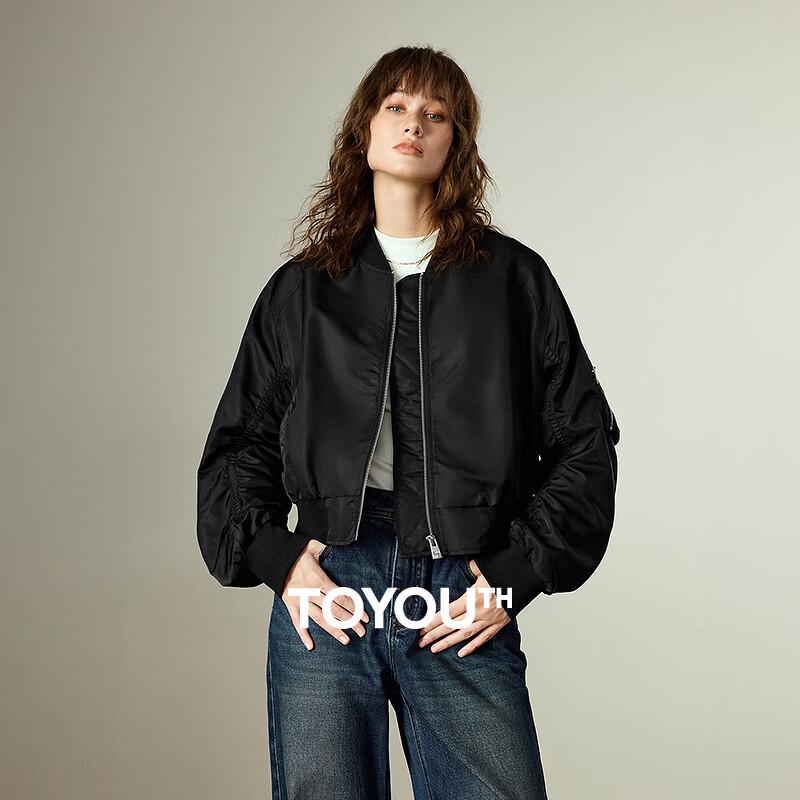Women's Retro Glossy Nylon Baseball Jacket