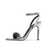 Summer Women's Large Size Fashionable and Comfortable Solid Color One-word Strap Stiletto Fashion Sandals