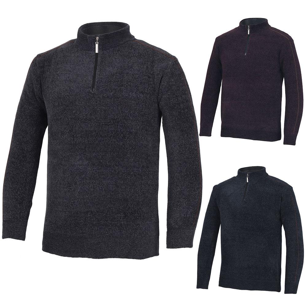 Kim Young Joo Golf Winter Men S Brushed Heather Half Zip Knit Knwmnt12 Dark Gray/105