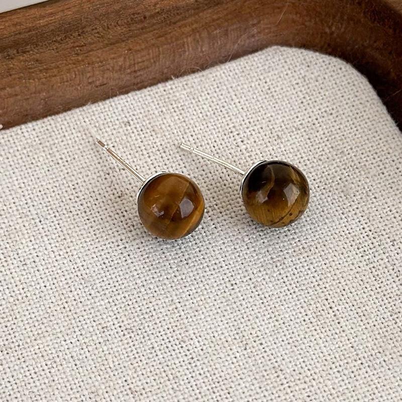 Retro jednoduché nové hnědé geometrické náušnice se smyslem pro temperament Francouzské náušnice šperky pro dívky