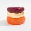 Exaggerated Wind Smudged Acrylic Resin Wide Bracelet, Fashionable Texture Metal Glossy Bracelet For Women