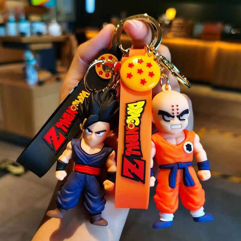 Anime Dragon Ball SonGoku Keychain Jewelry Son Goku Vegeta Piccolo Action Figures for Bag decoration