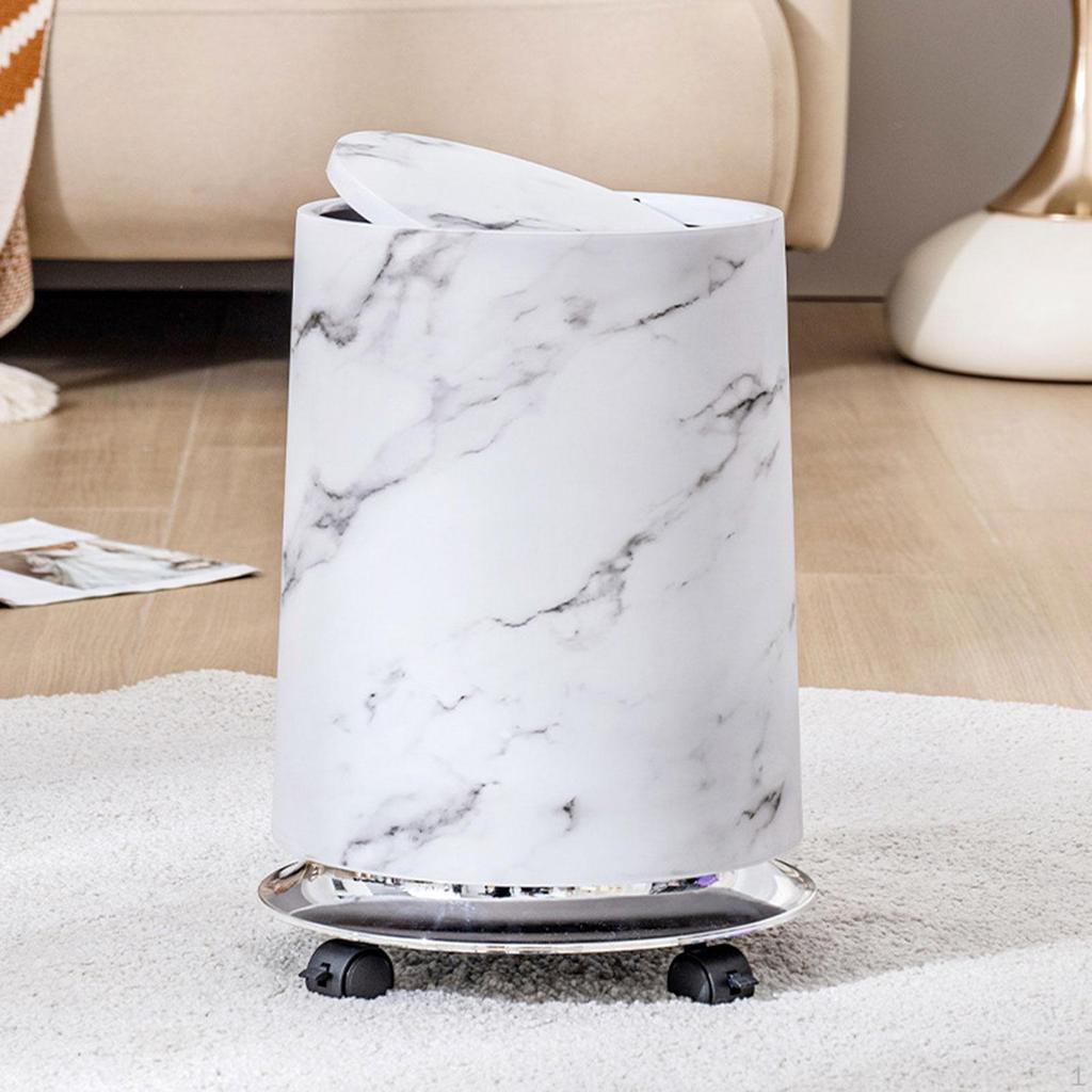 Marble Bathroom Trash Can Household Bin Reusable Rubbish Garbage Container Removable