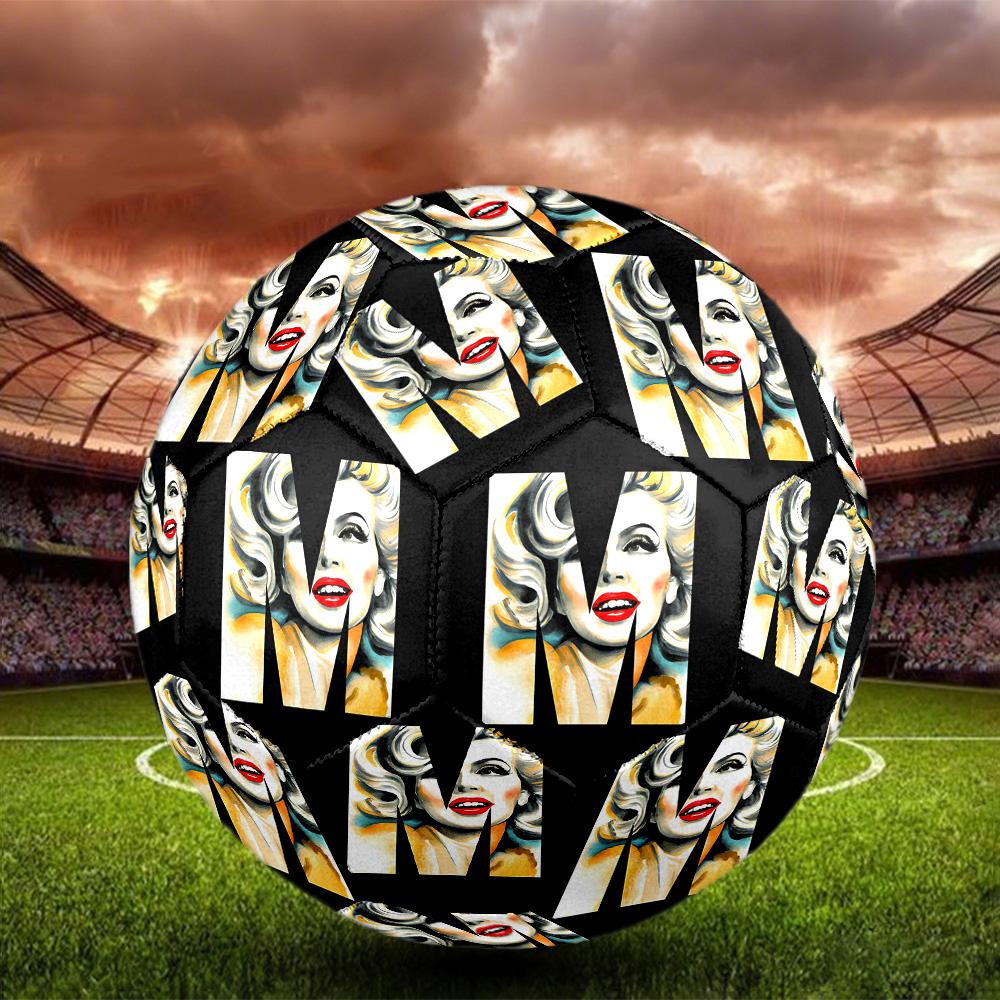 Marilyn Monroe Print Size 5 Soccer Ball, Standard Match Football for Sports Game and Team Practice, Ideal Gift for Soccer Fans