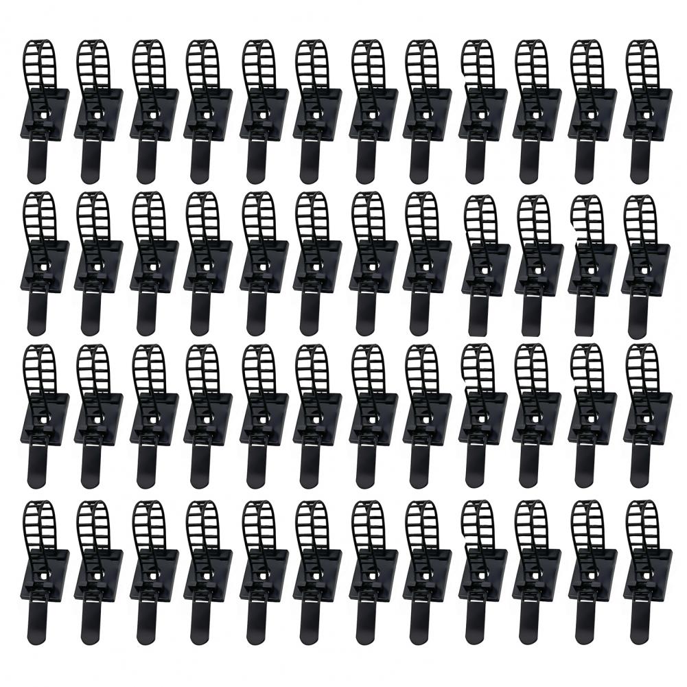 24/48Pcs Cable Clips Self Adhesive Mount Wire Clamps Line Tie Fixed Garland Hooks Ties Christmas Stocking Holder Adhesive Straps