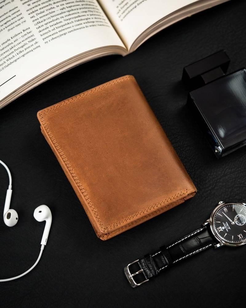 Men's wallet without clasp made of natural nubuck leather - Peterson