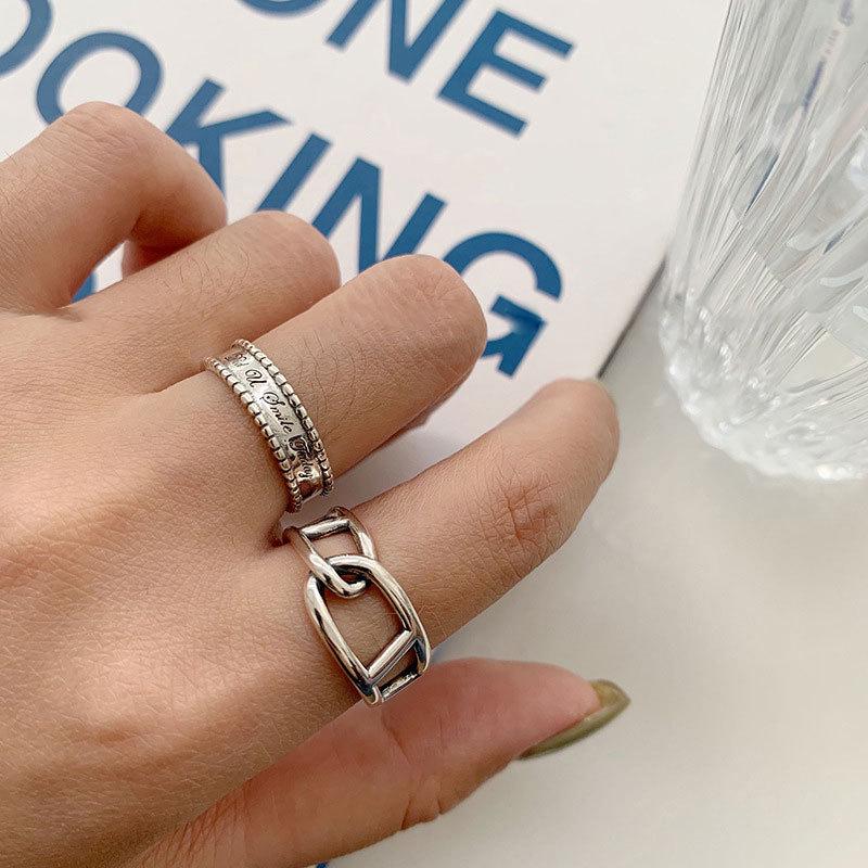 S925 Sterling Silver Roman Numeral Open Ring for Women - Trendy, Retro, and Stylish