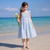 ASK JUNIOR Girl's Floral Flying Sleeve Princess Dress