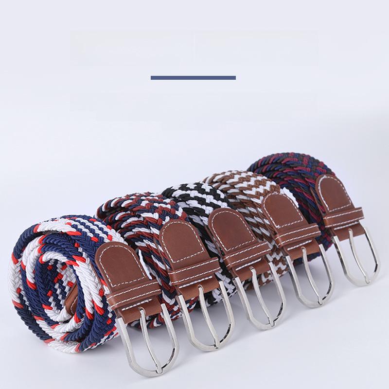 Handwoven Cross-Border Fashion Belt with Pin Buckle – Versatile Twill Men's & Women's Wide Elastic Waist Belt