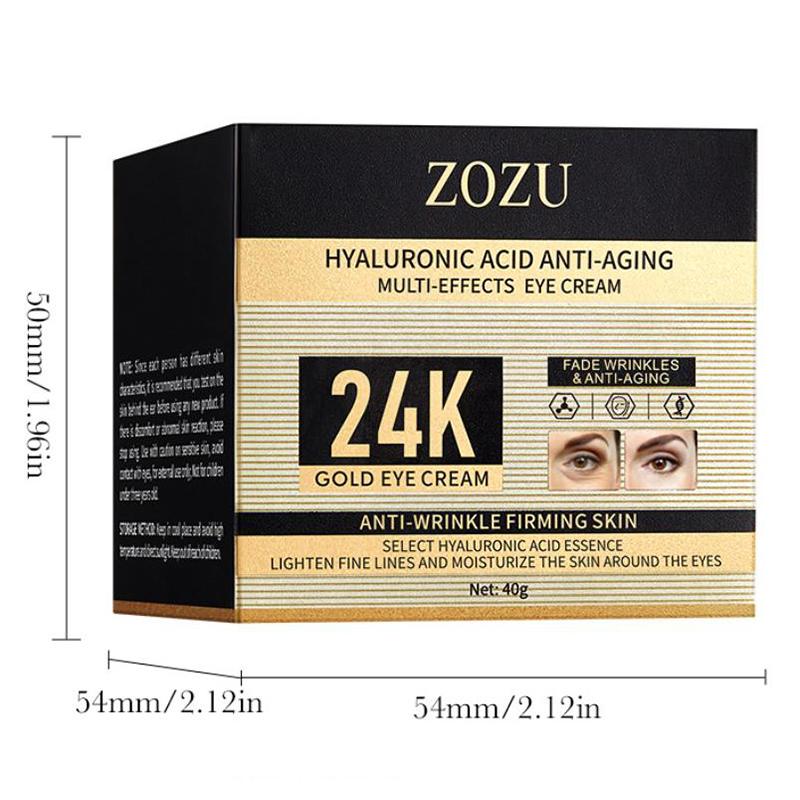 ZOZU 24k Gold Hyaluronsäure Augencreme Gegen Dunkle Ringe Tränensäcke Straffend Feuchtigkeitsspendend Augen Hautpflege Produkte