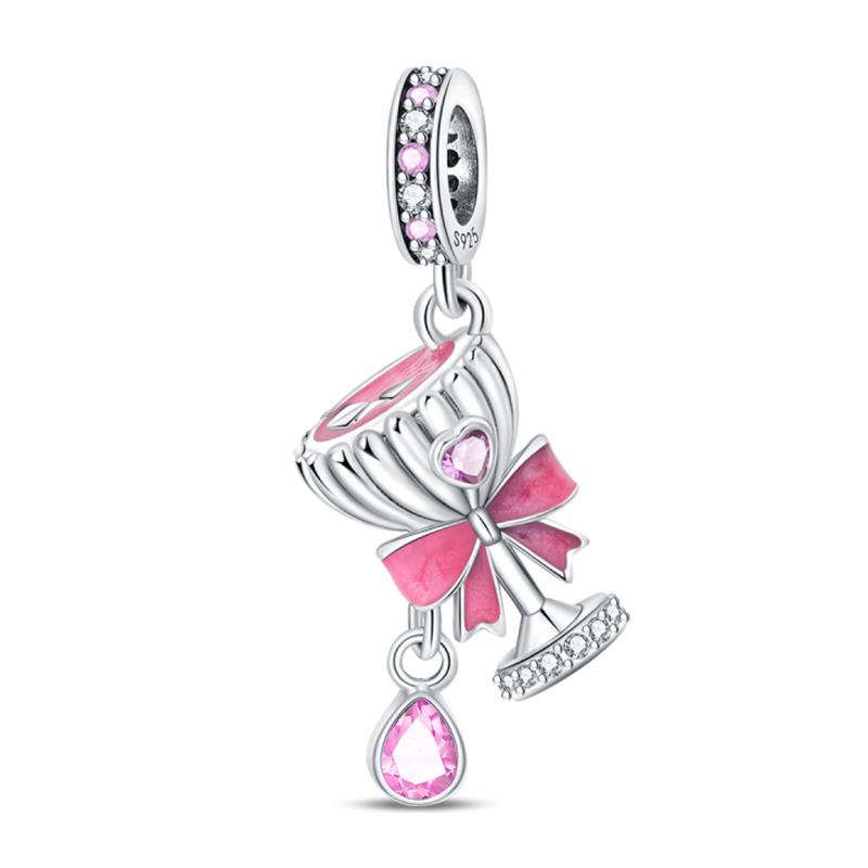 Copper Metal Princess Powder Series Elegant Exquisite Daily Bow Sweet Charm Bead Components Bead Components Compatible With Pan Authentic Original