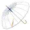 Sugihara Automatic 16 POE Rainy Easy PJ60173 706222 Umbrella, 60cm, Opening, Ribs, Vinyl, Greige, Aluminum, Season, Semi-Transparent, Non-Slip, Grip,