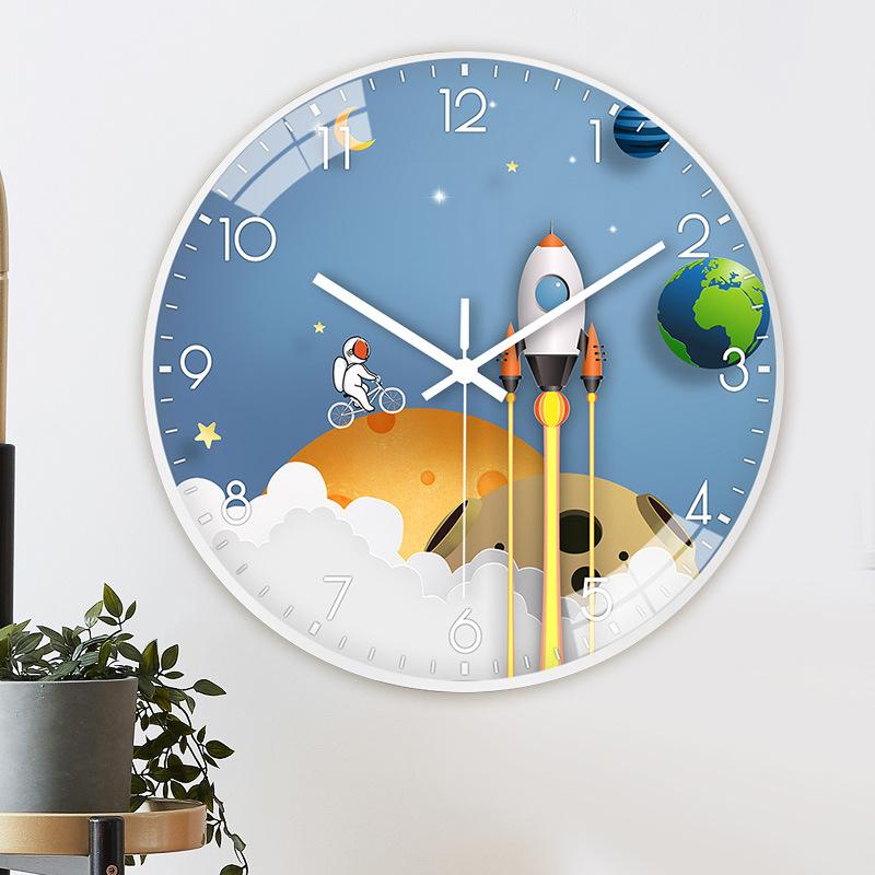 8-inch 20cm Wall Clock Children's Room Bedroom Mute Clock Living Room Children's Planet